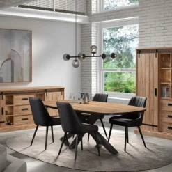 Eettafels|Ygo Eettafel ARTEGO Ovaal 200x100 Sterpoot Scarlet Oak