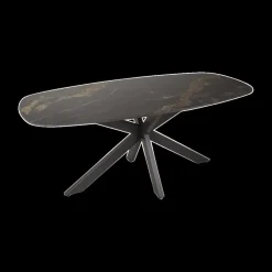 Eettafels|Ygo Eettafel DELANO Deens Ovaal 180x90 Keramiek Zwart