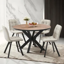 Eettafels|Ygo Eettafel DELPHINE Ø120 Sterpoot Zwart