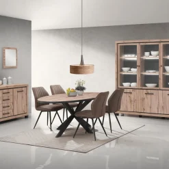 Eettafels|Ygo Eettafel DELPHINE Ovaal 220x110 Sterpoot Zwart