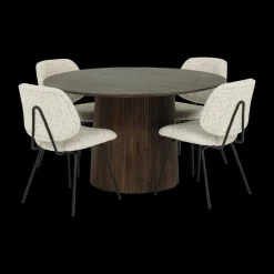 Eettafels|Ygo Eettafel DOMINGO Mango Donkerbruin Ø130