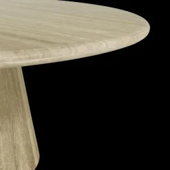 Eettafels|Ygo Eettafel ECHO Ø140 Travertin