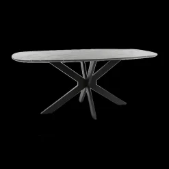 Eettafels|Ygo Eettafel ENRICO Marmerlook Zwart 180x90