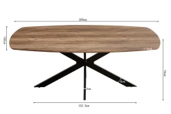 Eettafels|Ygo Eettafel ENSOR Deens Ovaal 200x100 Mango