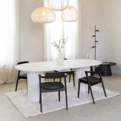 Eettafels|Ygo Eettafel ITHAKA Ovaal 220x110 Microcement Kolompoot