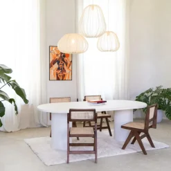 Eettafels|Ygo Eettafel ITHAKA Ovaal 220x110 Microcement Kolompoot