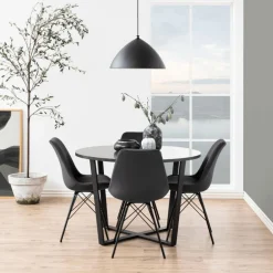 Eettafels|Ygo Eettafel MAITE Marble Black Ø110cm