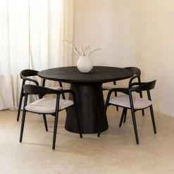 Eettafels|Ygo Eettafel MARANZA Ø130 Mangohout Bruin