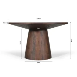 Eettafels|Ygo Eettafel MARANZA Ø130 Mangohout Bruin