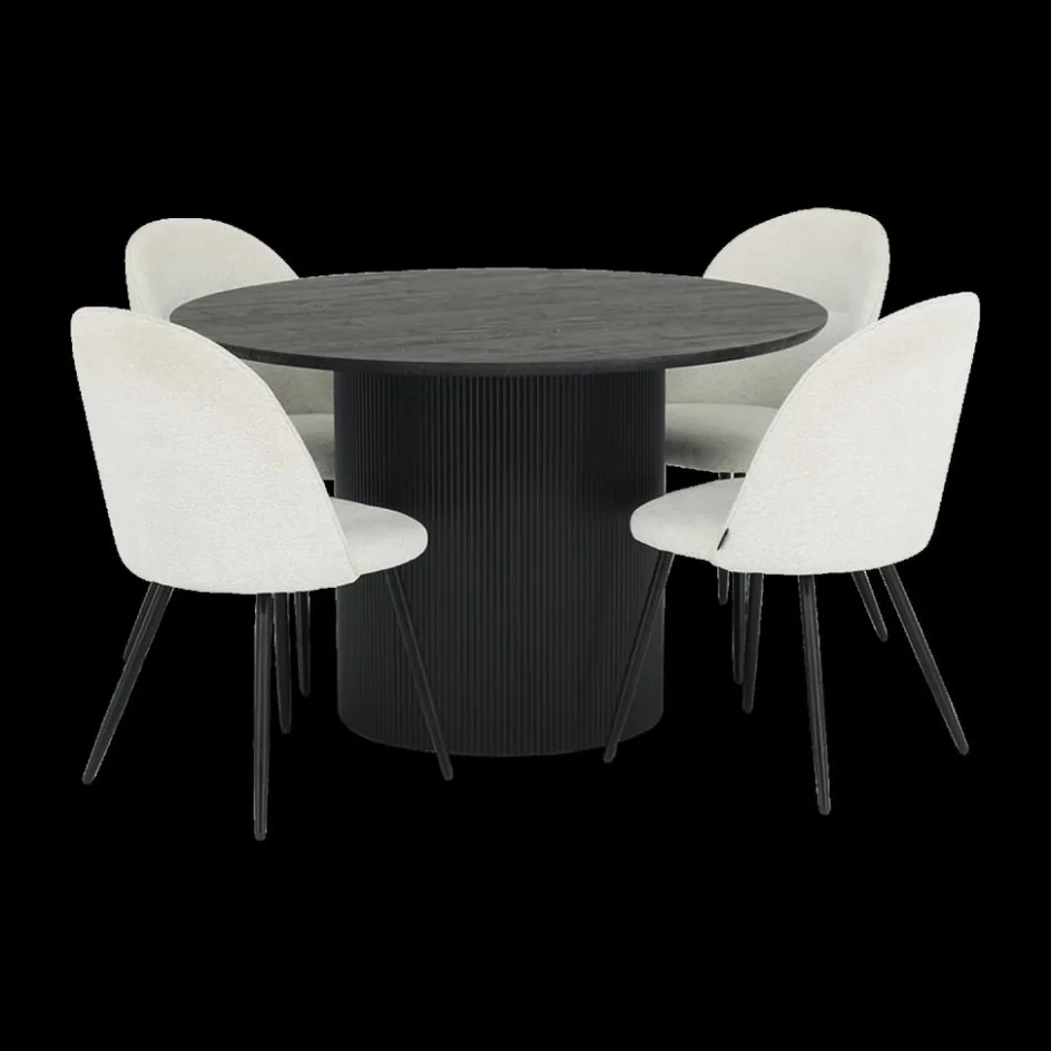 Eettafels|Ygo Eettafel PORTO Decor Donkerbruin Ø120