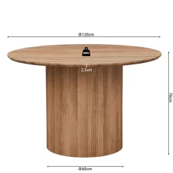 Eettafels|Ygo Eettafel PORTO Decor Oude Eik Ø120