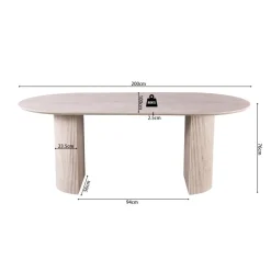 Eettafels|Ygo Eettafel PORTO 200x100 Travertijnlook