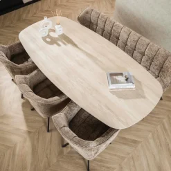 Eettafels|Ygo Eettafel SANCHO Keramiek Travertin 215x105