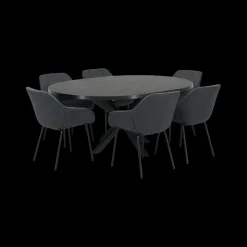 Eettafels|Ygo Eettafel Verlengbaar SILVA Noir Ø140/Ø180