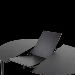 Eettafels|Ygo Eettafel Verlengbaar VEZNA Ø115/Ø154 Zwart Eikfineer