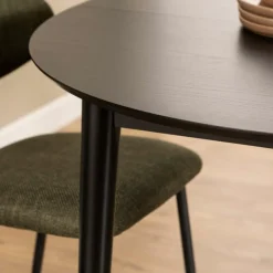 Eettafels|Ygo Eettafel Verlengbaar VEZNA Ø115/Ø154 Zwart Eikfineer