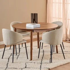 Eettafels|Ygo Eettafel Verlengbaar VEZNA Ø115/154 Walnootfineer