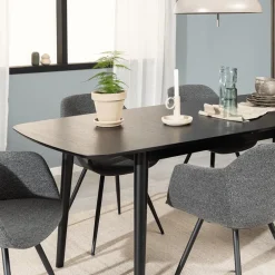 Eettafels|Ygo Eettafel Verlengbaar VEZNA 180/219 Zwart Eikfineer