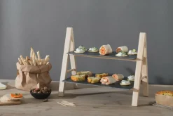 Tafelaccessoires|Servies|Ygo Etagère ARDOISE 2Niv. Leisteen/Bamboe