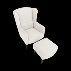Fauteuils|Ygo Fauteuil SPAIN met poef Poso Ivory