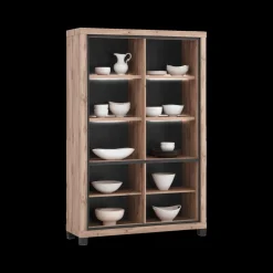 Vitrinekasten|Ygo Glaskast DELPHINE 2D/Glas - 2D (incl. LED) B133