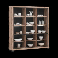 Vitrinekasten|Ygo Glaskast DELPHINE 3D/Glas - 3D (incl. LED) B191