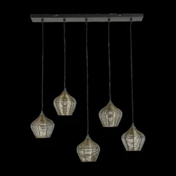 Hanglampen|Ygo Hanglamp ALVARO 5Del. Met. Ant. Brons