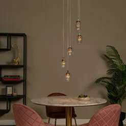 Hanglampen|Ygo Hanglamp BERLIANE 5Del. Rond Transparant