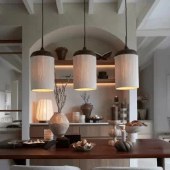 Hanglampen|Ygo Hanglamp DANIA 3Del. Bruin/Crème