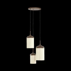 Hanglampen|Ygo Hanglamp DANIALO 3Del. Bruin/Crème