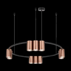 Hanglampen|Ygo Hanglamp ISE 10Del. Gebrost. Brons/Zwart