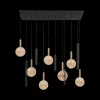 Hanglampen|Ygo Hanglamp JOSIANE 12Del. Zwart/Amber