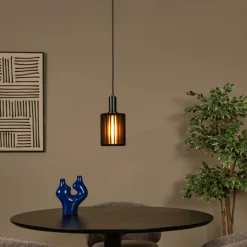 Hanglampen|Ygo Hanglamp LAMBRES 1Del. Zwart