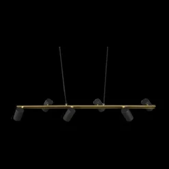 Hanglampen|Ygo Hanglamp MARLEY 6-Delig Metaal Zwart/Goud