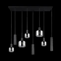Hanglampen|Ygo Hanglamp MATARO 8Del. Zwart