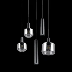 Hanglampen|Ygo Hanglamp MATARO 5Del. Zwart