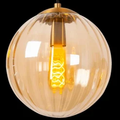 Hanglampen|Ygo Hanglamp MONSARAZ 3Del. Glas Groen/Amber