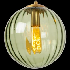 Hanglampen|Ygo Hanglamp MONSARAZ 3Del. Glas Groen/Amber