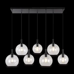 Hanglampen|Ygo Hanglamp OSIRA 7Del. Zwart/Glas Helder