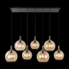 Hanglampen|Ygo Hanglamp OSIRA 7Del. Zwart/Glas Amber