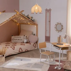 Decoratieve Accessoires|Kinderverlichting|Ygo Hanglamp POMPON Bamboe Naturel/Roze