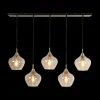 Hanglampen|Ygo Hanglamp RAKEL 5Del. Ant. Brons/Glas Smoke