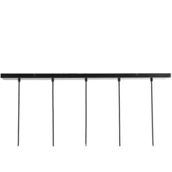 Hanglampen|Ygo Hanglamp RAKEL 5Del. Ant. Brons/Glas Smoke