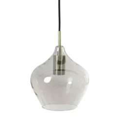 Hanglampen|Ygo Hanglamp RAKEL 5Del. Ant. Brons/Glas Smoke
