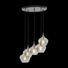 Hanglampen|Ygo Hanglamp RAKEL 5Del. Rnd Ant. Brons/Glas Smoke
