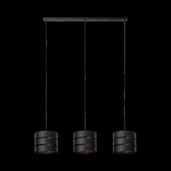 Hanglampen|Ygo Hanglamp ROSAS 3Del. Lang Zwart/Goud