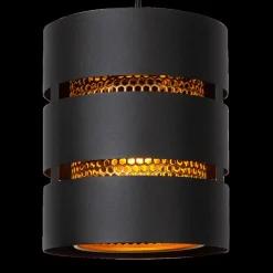 Hanglampen|Ygo Hanglamp ROSAS 3Del. Rond Zwart/Goud