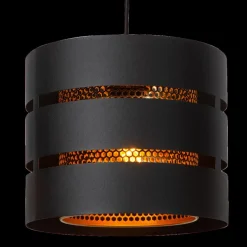 Hanglampen|Ygo Hanglamp ROSAS 1Del. Zwart/Goud