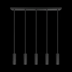 Hanglampen|Ygo Hanglamp SOKA 5Del. Metaal Zwart