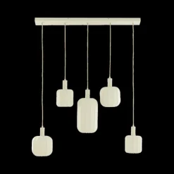 Hanglampen|Ygo Hanglamp TUFIA 5Del. Linnen Crème